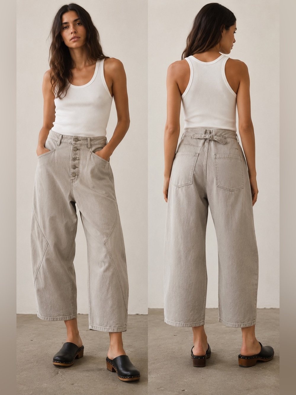 Rachel Comey Elkin Pant 100% Cotton Button Fly Barrel Leg Pants